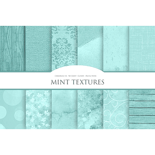 Kit Digital Papéis Texturas de Menta