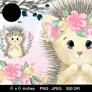 Kit Digital Ouriços Cute