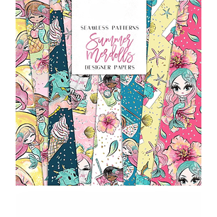 Kit Digital Bonecas Sereia Papéis