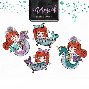 Kit Digital Boneca Pequena Sereia