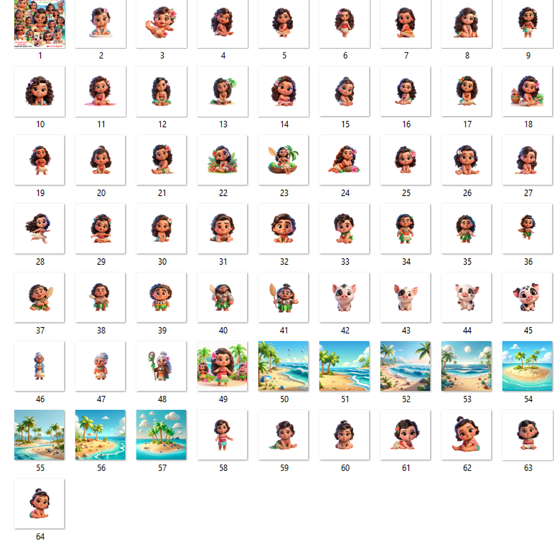 Kit Digital Moana Cute 3D - Mi Kits Digitais  2