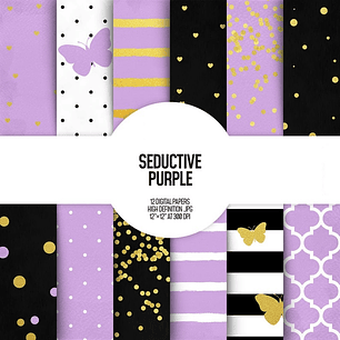 Kit Digital Papéis Roxo Sedutor 