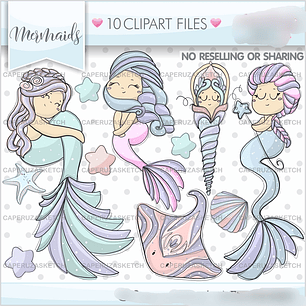 Kit Digital Princesas Sereias 