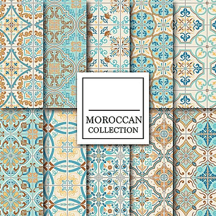 Kit Digital Papéis Marroquino Retrô