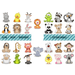 Kit Digital Baby Animais 