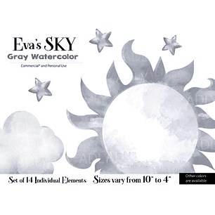 Kit Digital  Céu Nuvem Cinza Claro Neutro