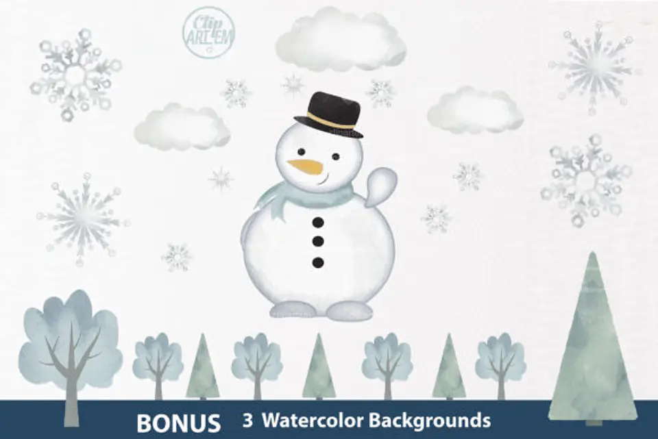 Kit Digital Boneco de neve 1