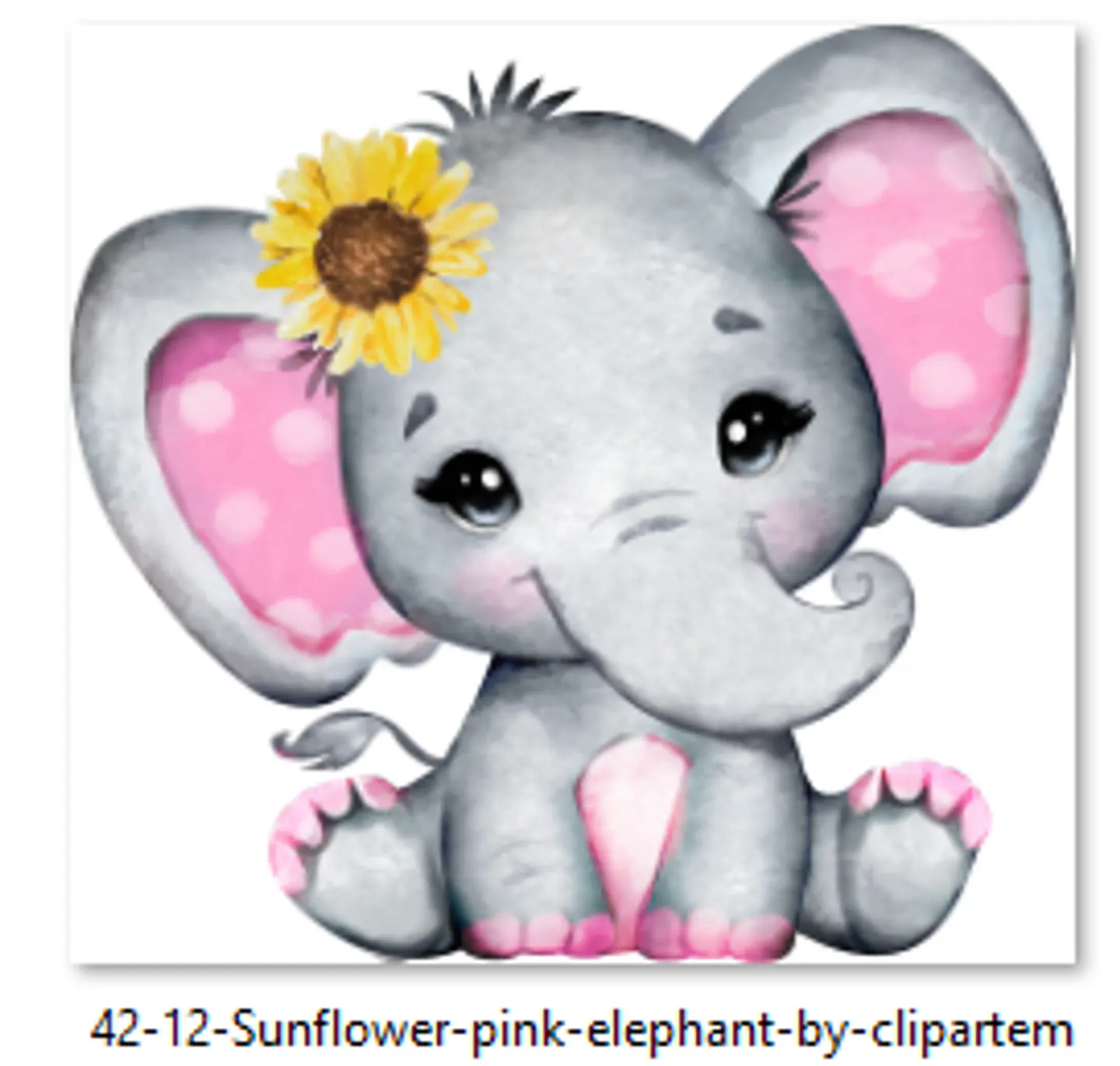 Kit Digital  Girassol Rosa Elefantinha 2