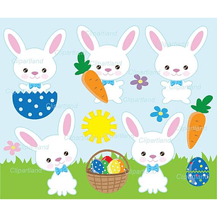 Kit Digital Coelhinhos Meninos 