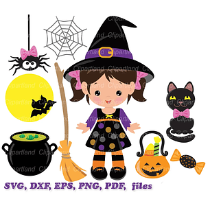 Kit Digital Halloween Bruxinha 02 