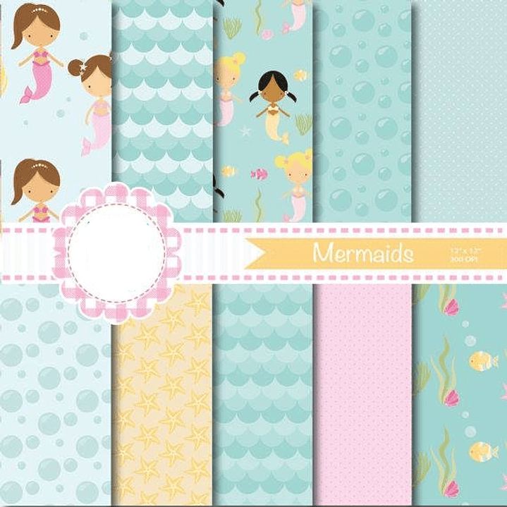 Kit Digital Papéis Sereias 1