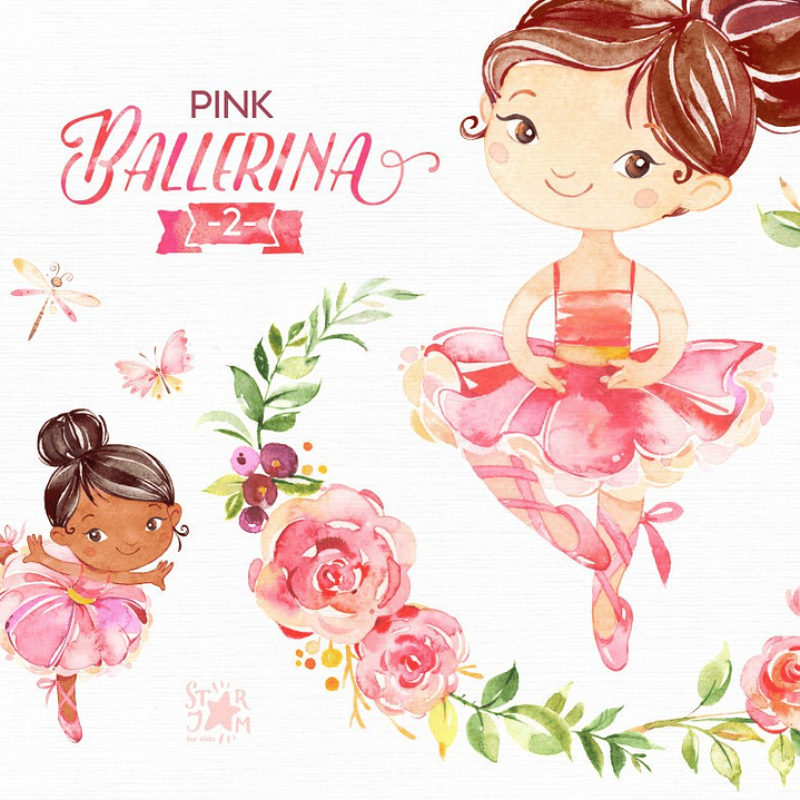Kit Digital Bailarina Aquarela 1