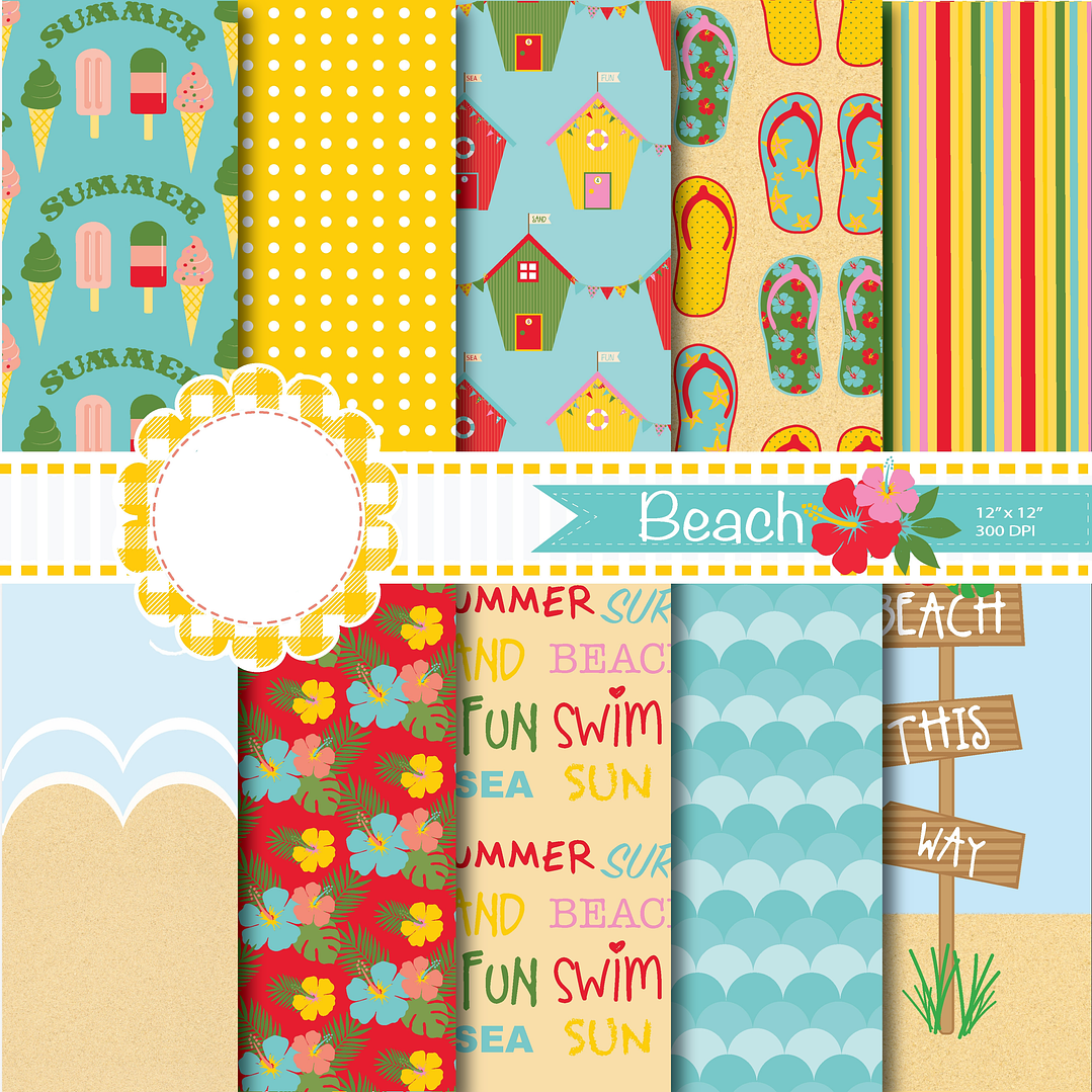 Kit Digital Papéis Praia 02 1