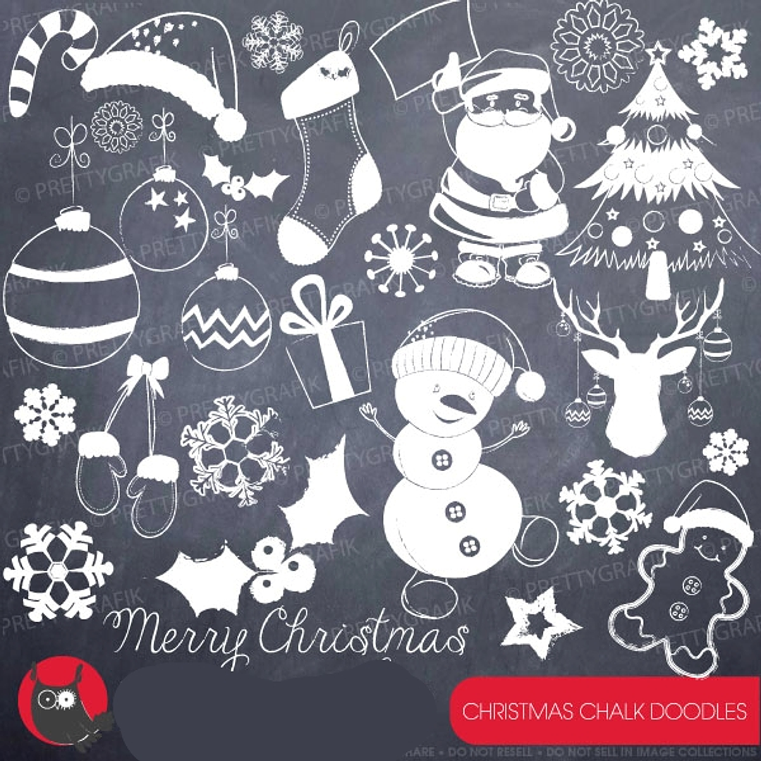 Kit Digital Rabiscos de Giz de Natal 1