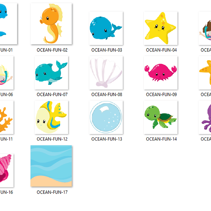 Kit Digital Diversão no Oceano Meninas 2