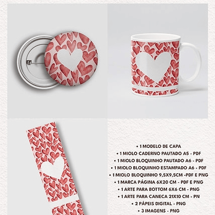 Arquivo Kit Coração Aquarela - Mascute 5