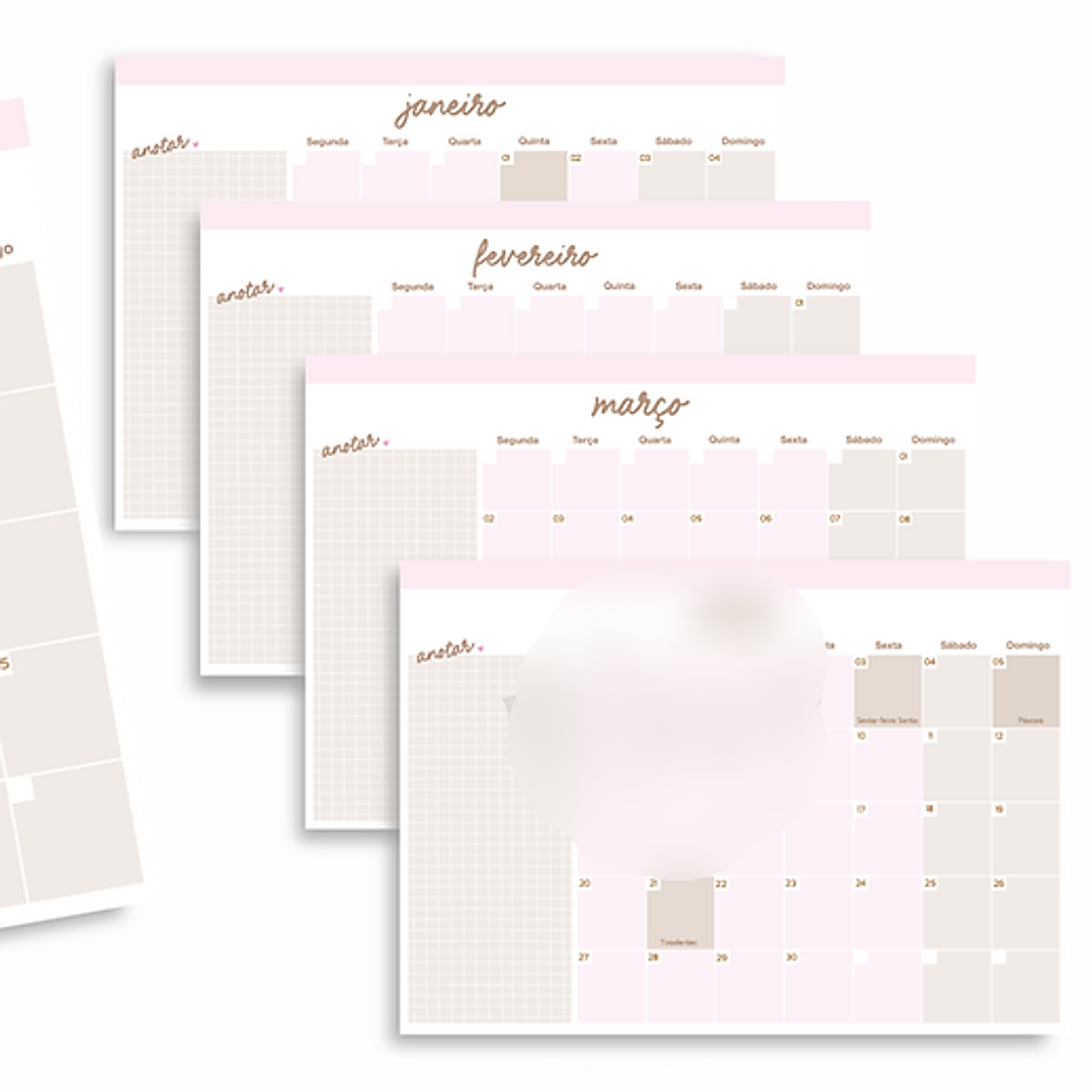 Arquivo Calendário Mensal 2026 - Para Criativas  2