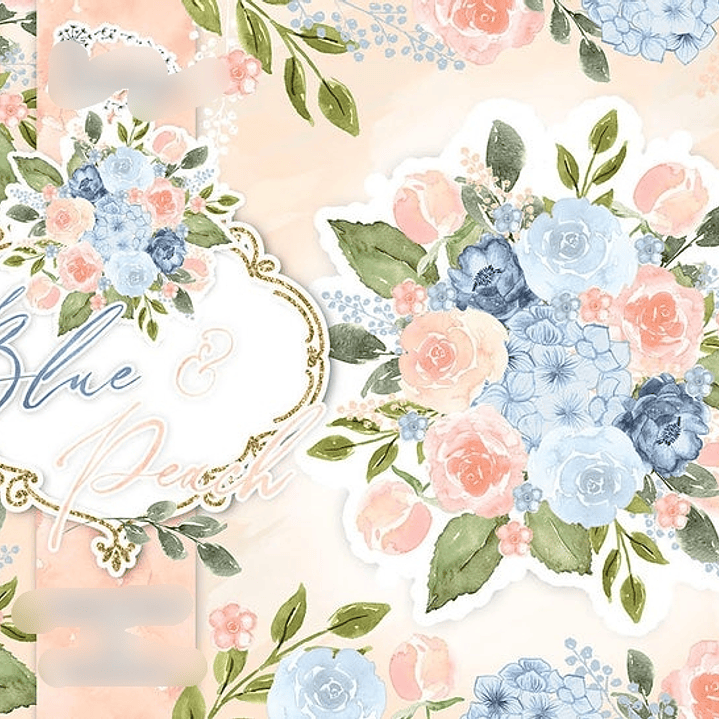 Kit Digital Pêssego Azul  1