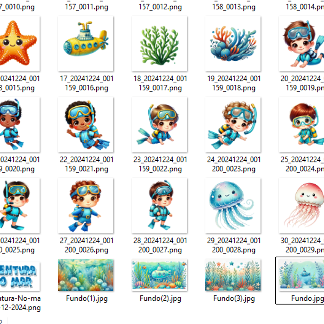 Kit Digital Aventura no Mar Azul - MK Criativos  3