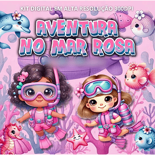 Kit Digital Aventura no Mar Rosa - MK Criativos 