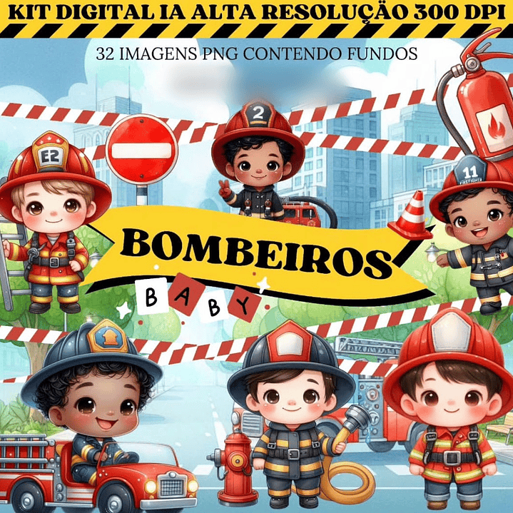 Kit Digital Bombeiros Baby - MK Criativos  1