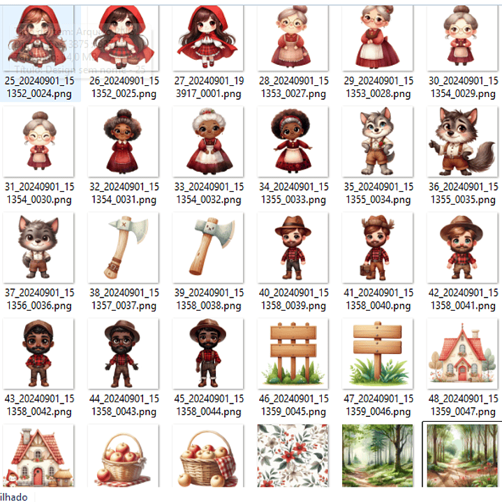 Kit Digital Chapeuzinho Vermelho Aquarela - MK Criativos  2