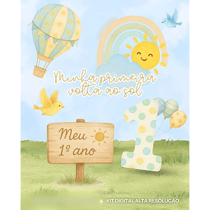 Kit Digital Minha Primeira Volta ao Sol - MK Criativos 