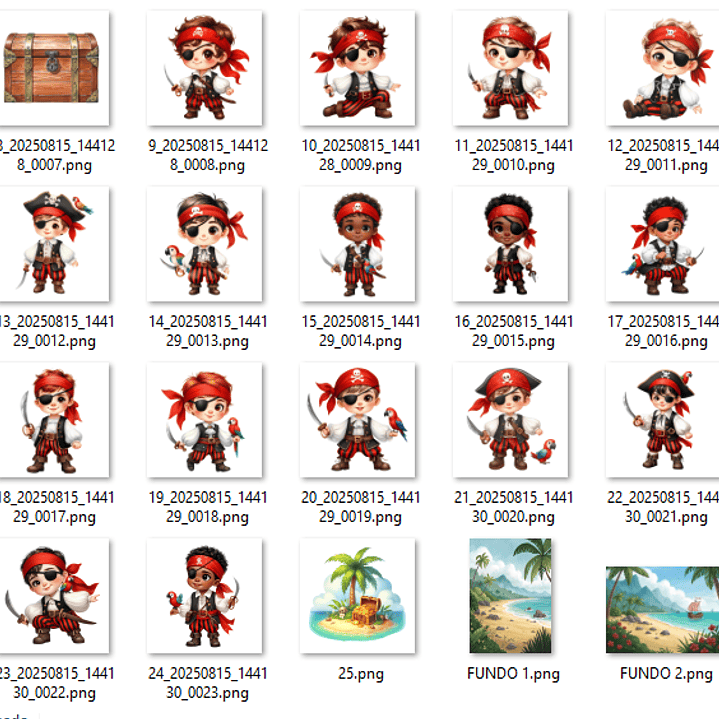 Kit Digital Piratas Aquarela - MK Criativos  3