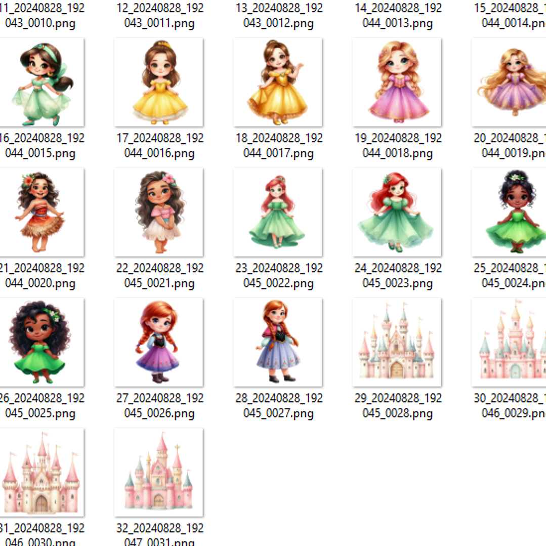 Kit Digital Princesas Aquarela - MK Criativos 2