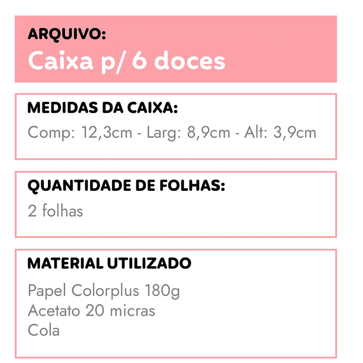 Arquivo caixa doces combo 3