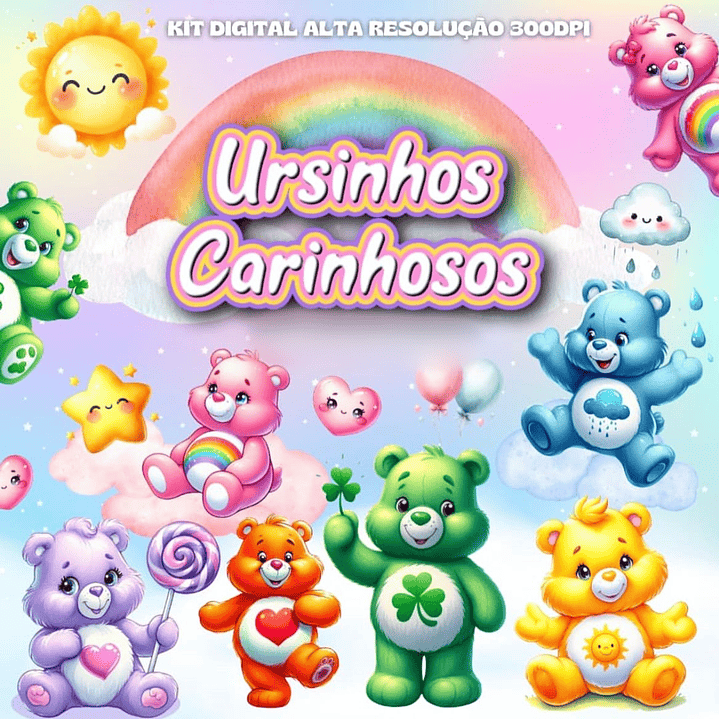 Kit Digital Ursinhos Carinhosos Aquarela - MK Criativos  1