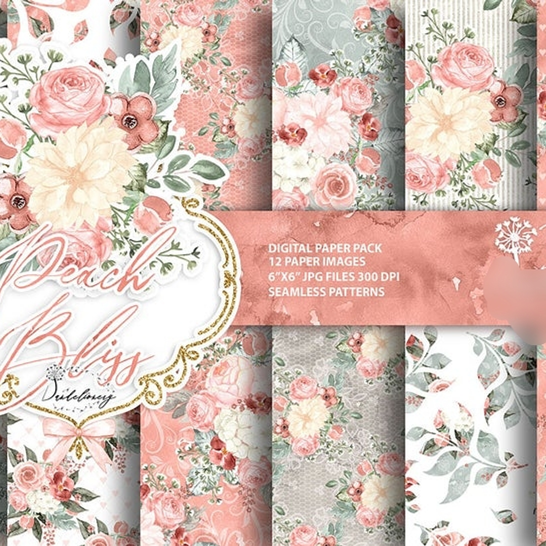Kit Digital Papéis Pêssego  1