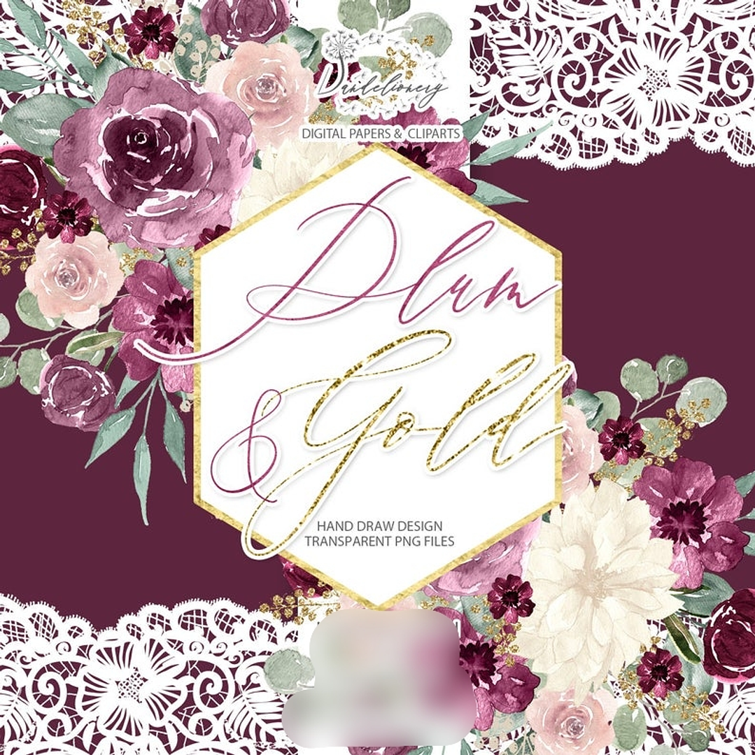 Kit Digital Ameixa Dourado  1