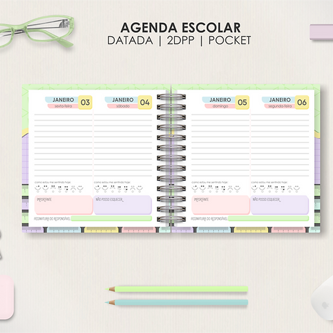 Arquivo Combo Agendas Escolares Pocket - Moldes da Lê  13