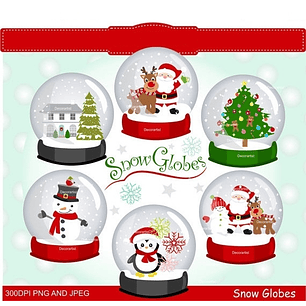 Kit Digital Globos de Neve Natal 