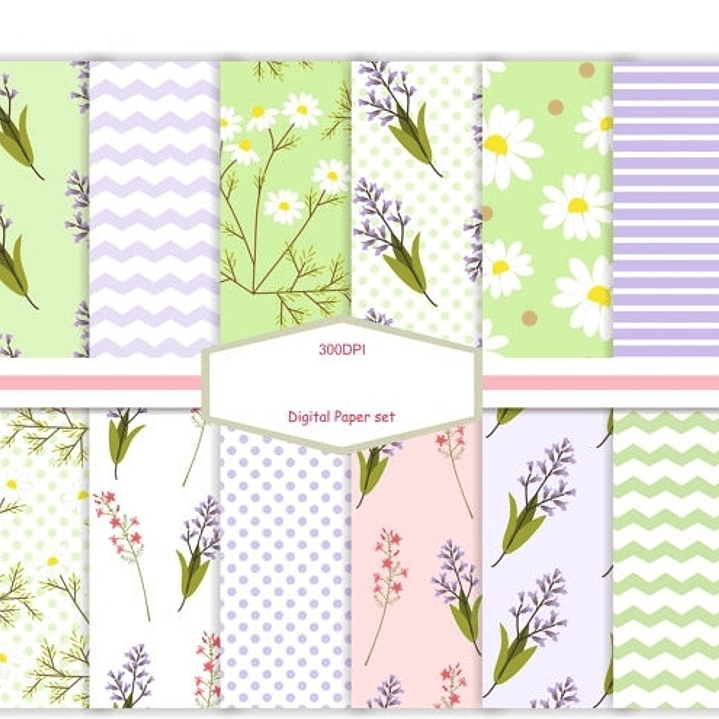 Kit Digital Papéis Flores Summer  1