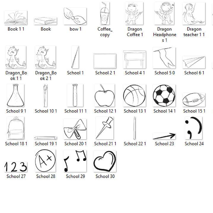 Kit Digital Desenhos de Dragões para a Volta às Aulas 2