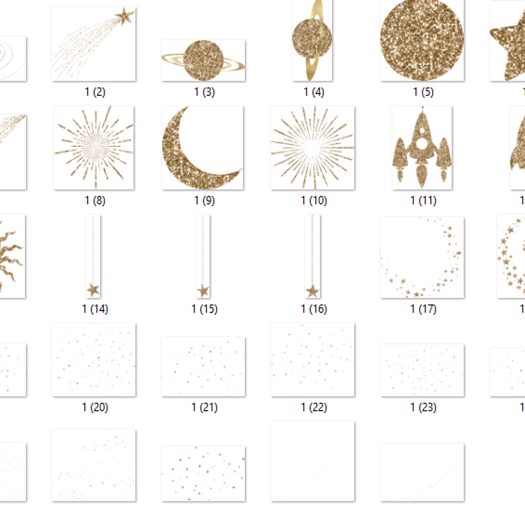 Kit Digital Espaço Dourado com Glitter  2