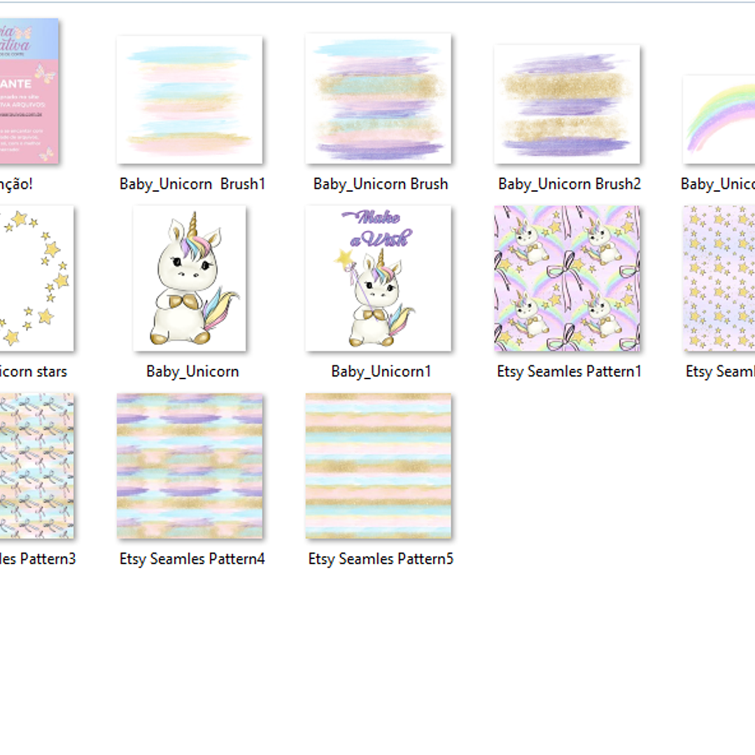 Kit Digital Papéis Unicórnio  2