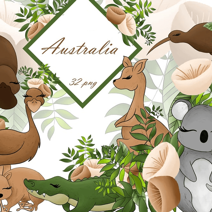 Kit Digital Animais Austrália  1