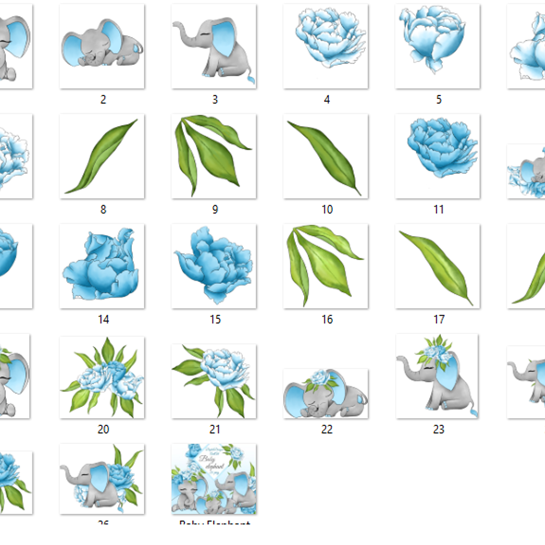 Kit Digital Baby Elefante Azul 2