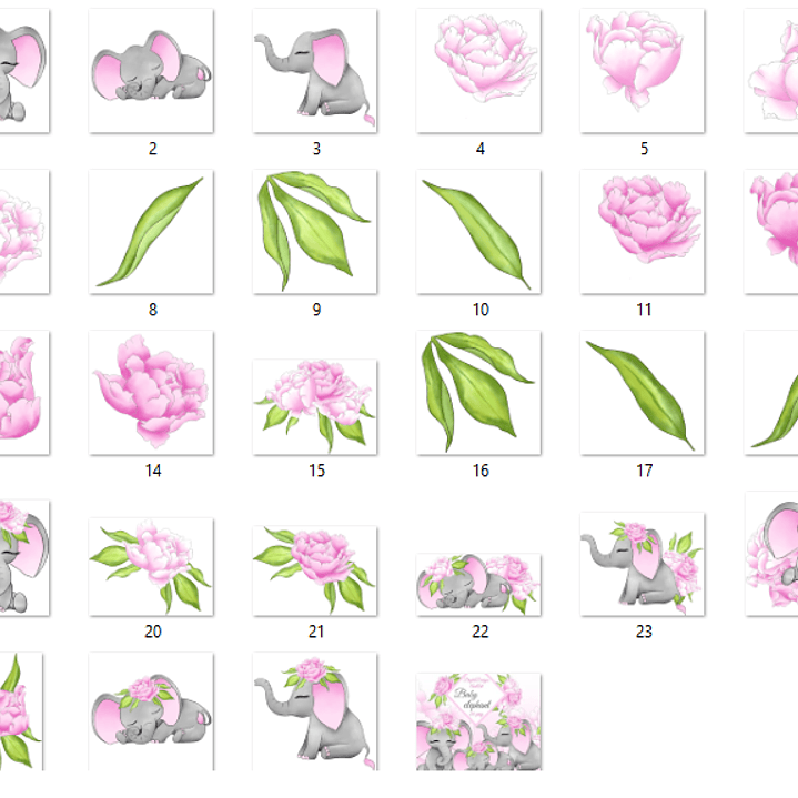 Kit Digital Baby Elefante Rosa 2