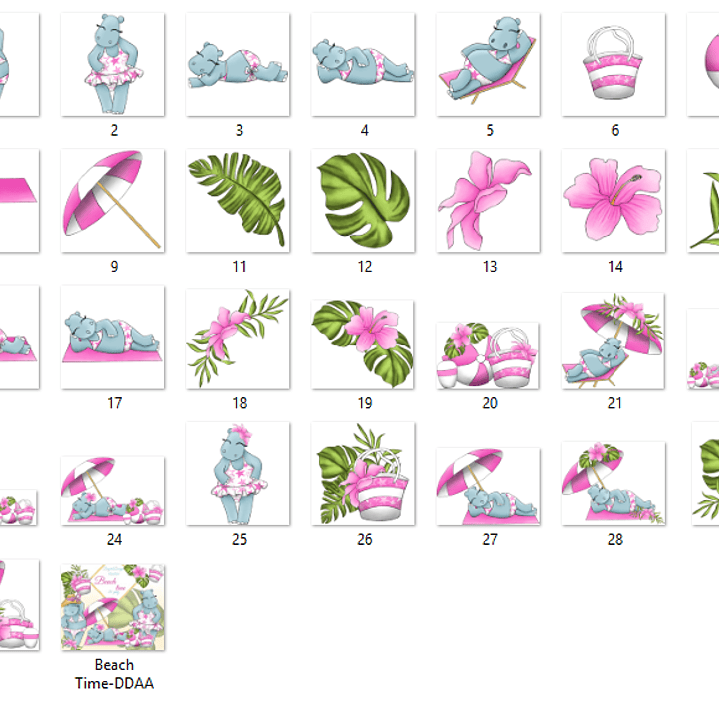 Kit Digital Elefantinha na Praia  2