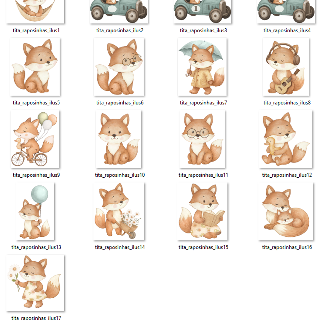 Kit Digital Raposinha Combo Ilustração - TITA 2