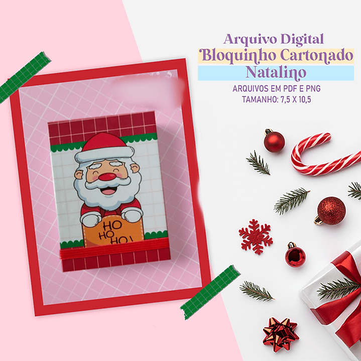 Arquivo Bloquinho Cartonado Natalino - Studio Rafa  1