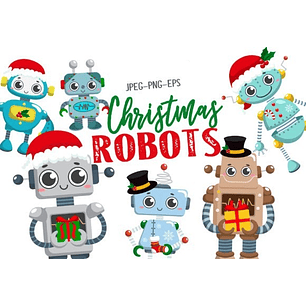 Kit Digital Robôs de Natal