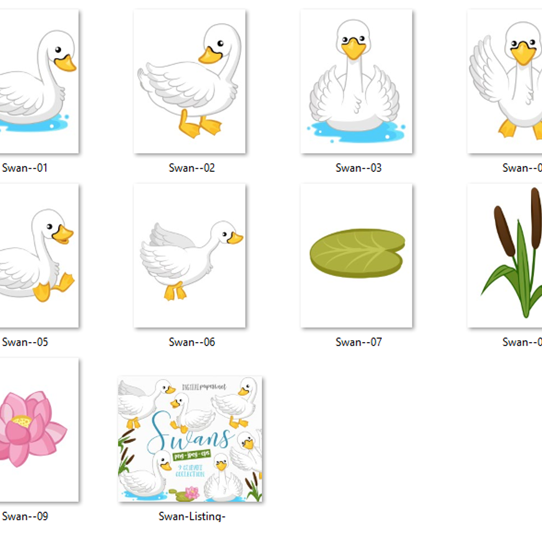 Kit Digital Cisnes Fofos  2