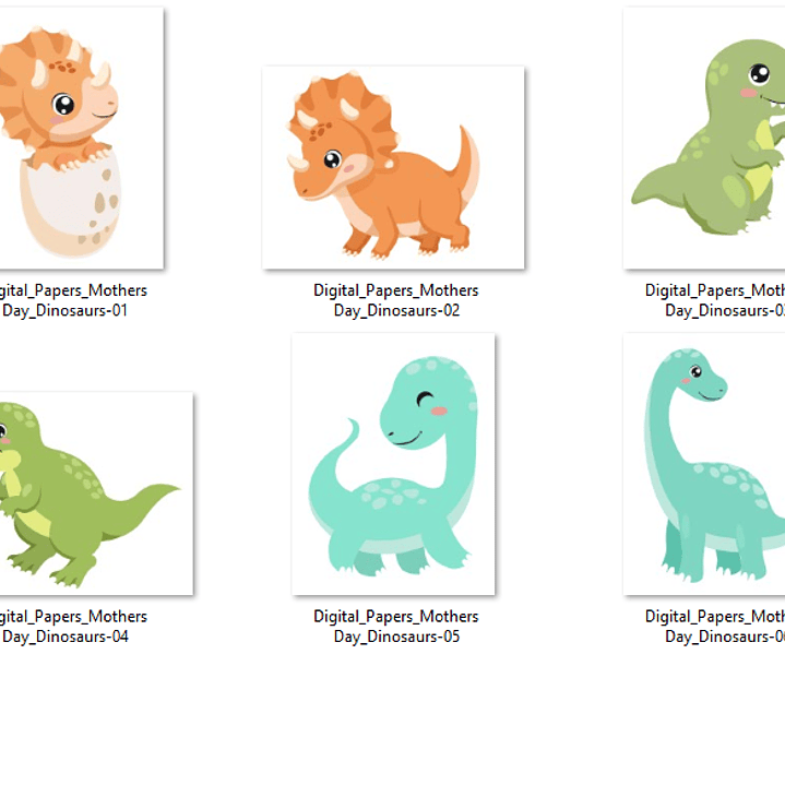 Kit Digital Dinossauro Mãe Bebê 2