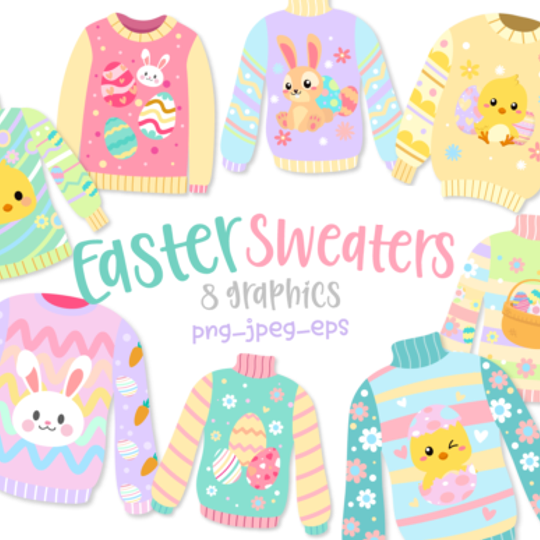 Kit Digital Suéteres de Páscoa 1