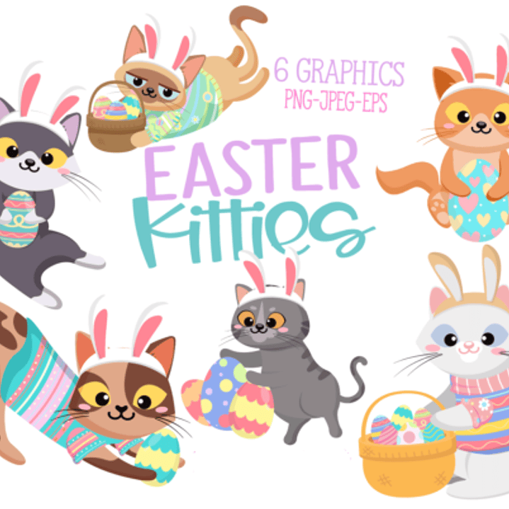 Kit Digital Gatinhos da Páscoa  1